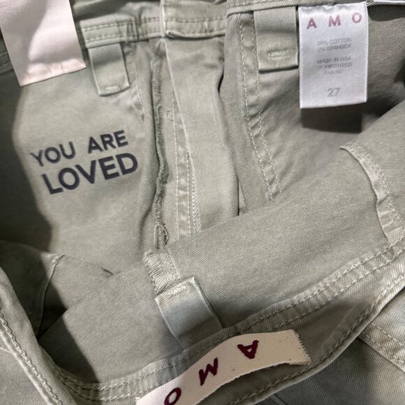 Amo Sybil Military Twill Pant Womens Tapered Fit Low Rise Army Green Size 27 - Picture 9 of 13